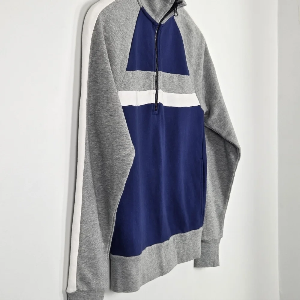 J. Crew Women's Size XS Blue Colorblock Half-Zip Pullover Style F9930 NWT